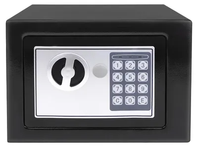 Produktbild von Tresor - Elektronischer Safe 4,6 L - Stahl - PIN-Code oder Schlüssel - 170×230×170 mm - Sperre nach 3 Fehlversuchen - Schwarz
