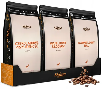 Immagine prodotto di Caffè in grani 3 x 1 kg VANIGLIA/CIOCCOLATO/CARAMELLO ARABICA aromatizzato appena tostato