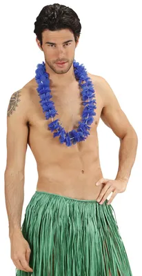 Productafbeelding van Hawaiiketting, Hawaiibloemen, blauw, Aloha