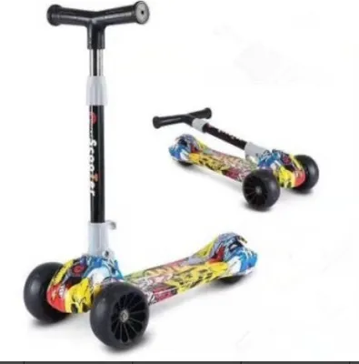 Produktbild von Kinderroller Kinderscooter,Graffiti Kinder Scooter,Höhenverstellbarer und Abnehmbarer für Kinder Schwarz