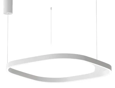 Produktbild von CRISEIDE S/1G Q Quadratische LED-Pendelleuchte 80W 5300lm 3000K Dimmbar Satinweißes Aluminium - Gealuce