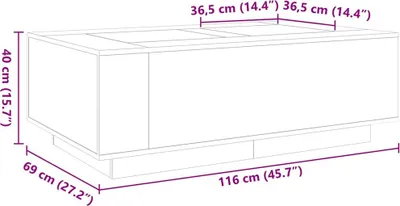 Produktbild von vidaXL Couchtisch mit Infinity-LED Räuchereiche 116x69x40 cm