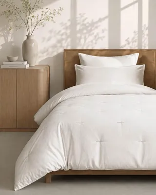 Productafbeelding van HOOMstyle Wasbaar dekbed zonder overtrek - 140x220 1 persoons met 1 kussensloop - Baumwolle White