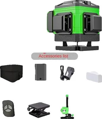 Obrázek produktu pro Laserová vodováha, 3 x 360 zelených čar, samonivelační funkce, zelená 12 čar