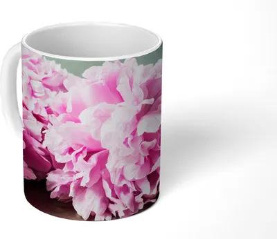 Produktbild von MuchoWow® Tasse Kaffeetasse Kaffeebecher 350 ml Blumen - Rosa - Pfingstrose - Botanisch Teetasse - Fototasse - Becher - Keramikbecher - Teebecher - Kaffeetasse - Bürotasse