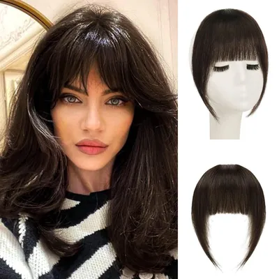 Immagine prodotto di Caschetto da clip in, capelli naturali, marrone scuro, stile francese e leggero
