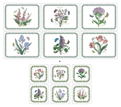6 Platzsets + 6 Untersetzer, Kork, mehrfarbig, 30,5 x 23 cm