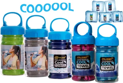 Immagine prodotto di 5 X Asciugamano refrigerante Asciugamano refrigerante per sport e fitness Asciugamano sportivo 5 colori 5 x blu