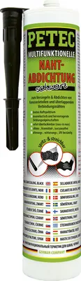 Produktbild von Petec Multifunktionelle Nahtabdichtung, schwarz spritz- & streichbar 310ml 94231