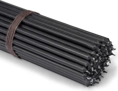 Produktbild von 50x Stabkerzen schwarz Tropffrei L 24cm Ritualkerze Premiumwachs Paraffin 36128