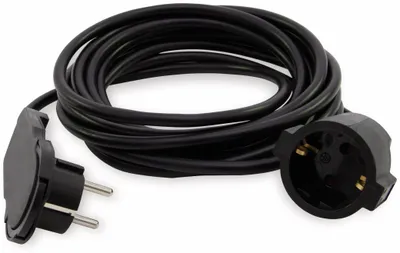 Produktbild von REV Schutzkontakt-Verlängerung Smart, mit Flachstecker, 5 m, schwarz