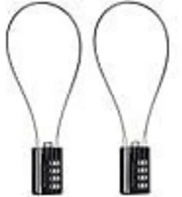Obrázek produktu pro Číselný zámek, 4 číslice, resetovatelný, extra dlouhý kabel 32 cm, černý, 2 kusy