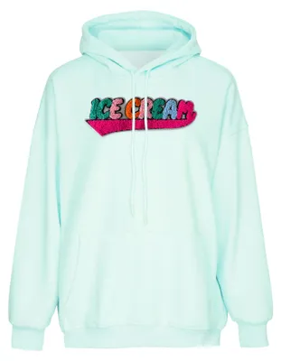 Produktbild von Damen Hoodie blau Größe S mit Kapuze und Kängurutasche aus Polyester-Baumwoll-Mix
