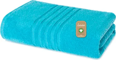 Produktbild von Lavea® Saunatuch 80x200 cm, Saunahandtuch Damen und Herren, Bali, großes Badetuch, saugstarkes Handtuch für Sauna Baden Duschen, 100% GOTS Baumwolle, Premium Frottier, Türkis