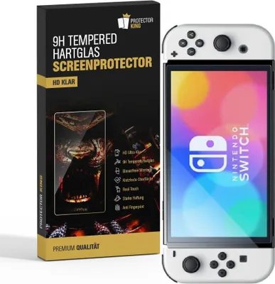 Produktbild von 2x 9H Panzerglas für Nintendo Switch Oled Displayschutz Schutzglas Panzerfolie Schutzfolie Hartglas Displayglas Tempered Glasfolie Sicherheitsglas Echtglas