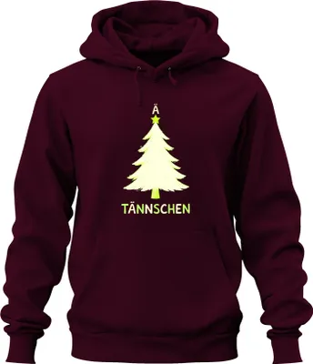 Immagine prodotto di Ä TÄNNSCHEN Albero di Natale Divertente Albero di Natale Bambini Unisex Felpa con cappuccio, Borgogna, M