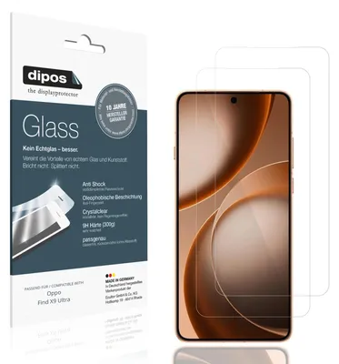 Produktbild von 2x Schutzfolie für Oppo Find X9 Ultra - Anti-Shock 9H Folie dipos Glass Kunststoffglas