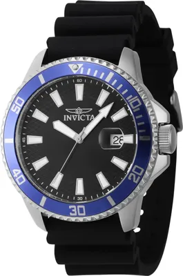 Obrázok produktu pre Invicta Pro Diver 46130 - Pánske Náramkové Hondiky - Quarz - Nerezová oceľ s čiernym ciferníkom - 45mm