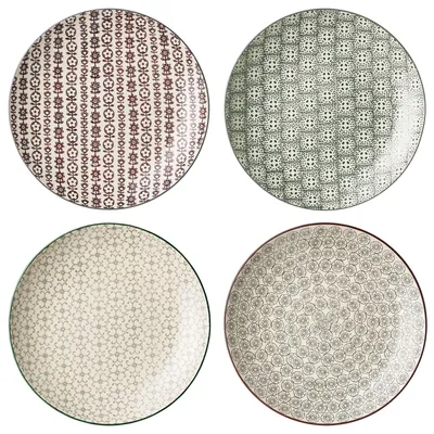 Immagine prodotto di Omgoods - Set di 4 piatti in Vetroceramica, diametro 25 cm