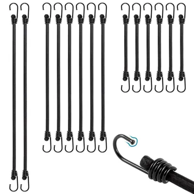 Produktbild von Spanngummi mit Haken 14 Stück, 30-100cm, Naturlatex, Stahlhaken