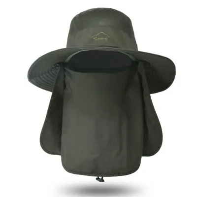 Produktbild von Anglerhut,Sonnenhut Outdoor Sonnenschutz(Gruen) Sonnenhut Herren Damen Faltbar Safari Hut,Breiter Krempe Tropenhut Mesh Fischermütze