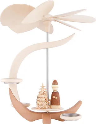 Imagen del producto de Pirámide de una sola planta con forma de "C" - Motivo navideño (30 cm) de Seiffener Volkskunst