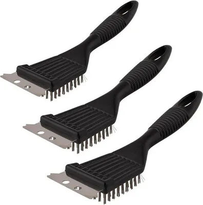 Produktbild von Set aus 3 Grillreinigungsborsten für gründliche Reinigung von Grills und Barbecues