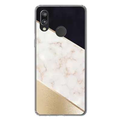Produktbild von MuchoWow® Handyhülle Schutzhülle Hülle für Huawei P20 Lite (2020) Marmor - Gold - Rosa Silikon Softcase Handy Hülle - Kartenhalter