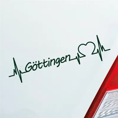 Produktbild von Auto Aufkleber Göttingen Herz Herzschlag 19x5 cm Dunkelgrün Sticker Heckscheibenaufkleber