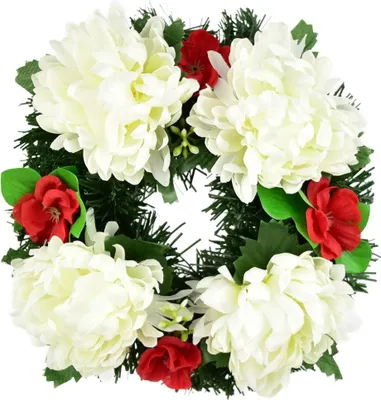 Produktbild von Herbstkranz mit cremefarbenen Chrysanthemen Ø20 cm