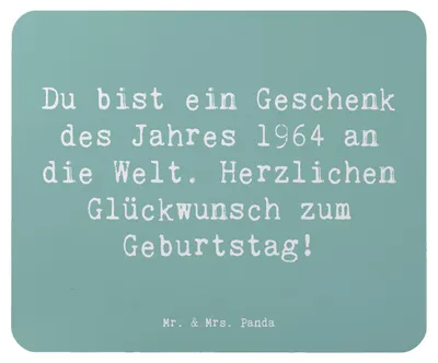 Produktbild von Mr. & Mrs. Panda Mousepad Spruch 1964 Geburtstag Geschenk - Meeresbrise - mauspad laptop, Jahrgangsgeschenk, computer, des Jahres, Happy Birthday, Geburtstagsgeschenke