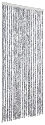 Image de Rideau anti-moustiques enroulable, dimensions 90x220 cm, blanc et gris