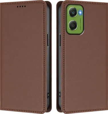 Produktbild von Handyhülle für Motorola Moto G06, Kunstleder Klapphülle Stoßfeste Magnetische Hülle mit Ständer Braun