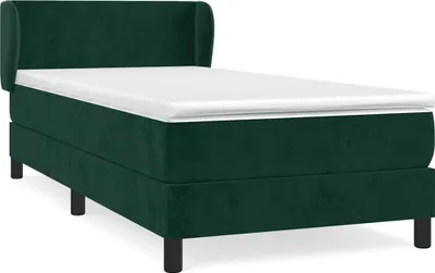 Produktbild von vidaXL Boxspringbett mit Matratze Dunkelgrün 100x200 cm Samt