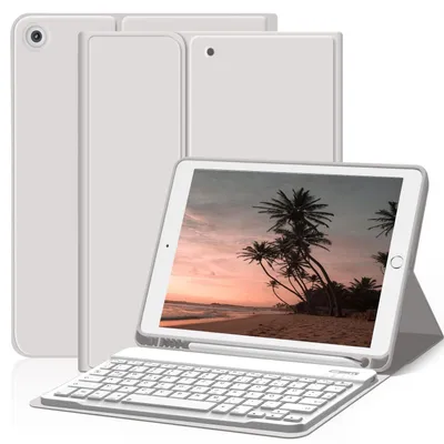 Produktbild von Tastatur Hülle für 9 8 7 Generation 2021 2020 2019 Abnehmbare QWERTZ Tastaturhülle Grau