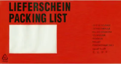 Produktbild von 250x DOCUFIX Dokumententaschen *Lieferschein* DIN Lang 240x115mm