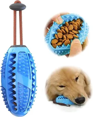 Immagine prodotto di Giocattolo per la pulizia dei denti dei cani in gomma naturale blu