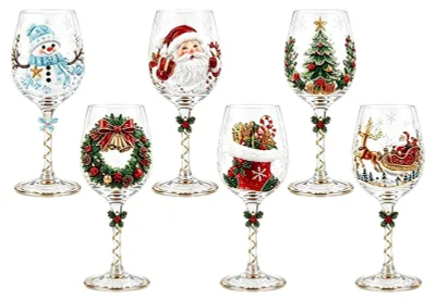 Produktbild von Festliche Weingläser mit 3D-Weihnachtsdesign