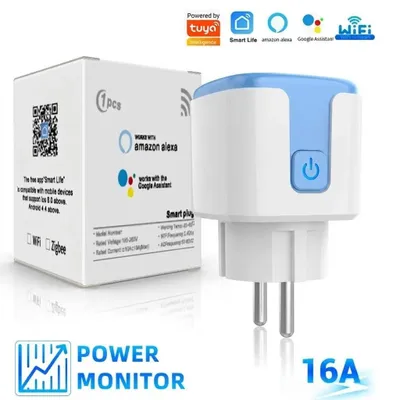 Produktbild von 16A Smart Steckdose mit App Steuerung,WLAN Steckdose,Smart Plug,Kompatibel mit EU Steckdosen,Zeitschaltuhr,Alexa & Google Home Kompatibel