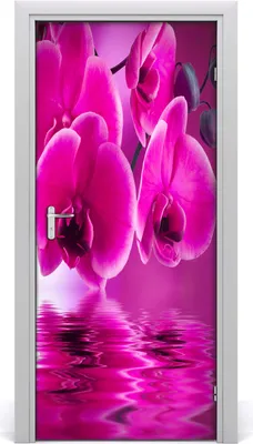 Produktbild von Tulup Türaufkleber 95x205 cm Dekorative Aufkleber Selbstklebend Wasserdichte Tapete Abnehmbar Schlafzimmer Wohnzimmer Wohnkultur - rosa Orchideen