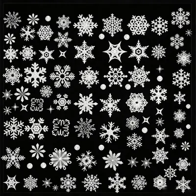 Produktbild von Statische Fensteraufkleber Weihnachten Silber Glitzer Schneeflocken Wiederverwendbar