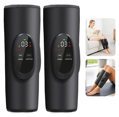 Produktbild von Kabelloses Wadenmassagegerät für Sport, Beinmassagegerät mit Kompressionsmassage und Wärmefunktion, 3 Programme, Akku Massagegerät für Fitness und Alltag