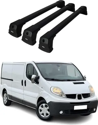 Produktbild von Dachträger Grundtäger für Renault Trafic mk2 2001-2014 75kg Alu Schwarz 3 tlg