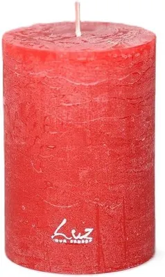 Image de Ensemble de bougies pilier, couleur rouille, 2 pièces, diamètre de 7 cm x hauteur de 10 cm, pour la décoration
