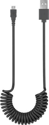 Produktbild von Goobay Micro USB Lade- und Synchronisationskabel, Spiralkabel, für Android-Geräte; Schwarz