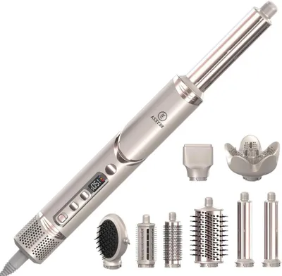Immagine prodotto di Multistyler per capelli - Asciugacapelli e arricciacapelli - Per lo styling dei capelli - 8 accessori - 1,2 kg - Colore champagne