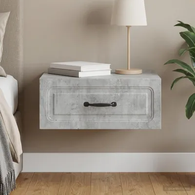 Zdjęcie produktu dla Maison Exclusive – wisząca szafka nocna w kolorze szarym betonowym, 49 x 34,5 x 20 cm