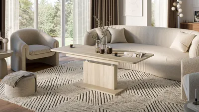 Produktbild von Design Couchtisch Tisch DC-1 - stufenlos höhenverstellbar ausziehbar Esstisch