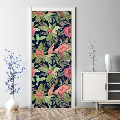 Produktbild von Dekorative Türtapete selbstklebend Klebefolie Türposter Türaufkleber Papagei im Dschungel 77 x 200 cm
