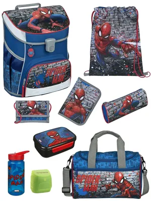 Produktbild von Scooli Ranzen-Set 9-teilig SPIDER-MAN Schulranzen-Set mit Sporttasche, Brotdose und Trinkflasche